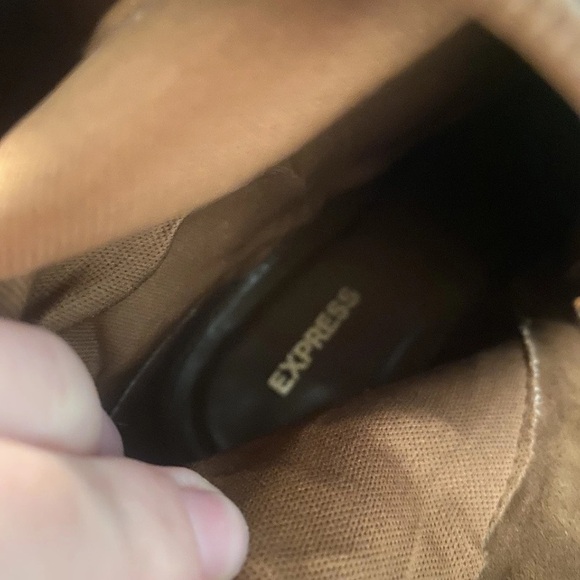 Express Camel Brown Suede Tall Western Style High Riding Boots sz 6 Classic - Picture 6 of 7